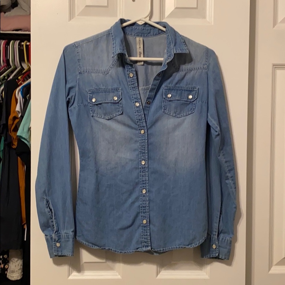 Denim button up